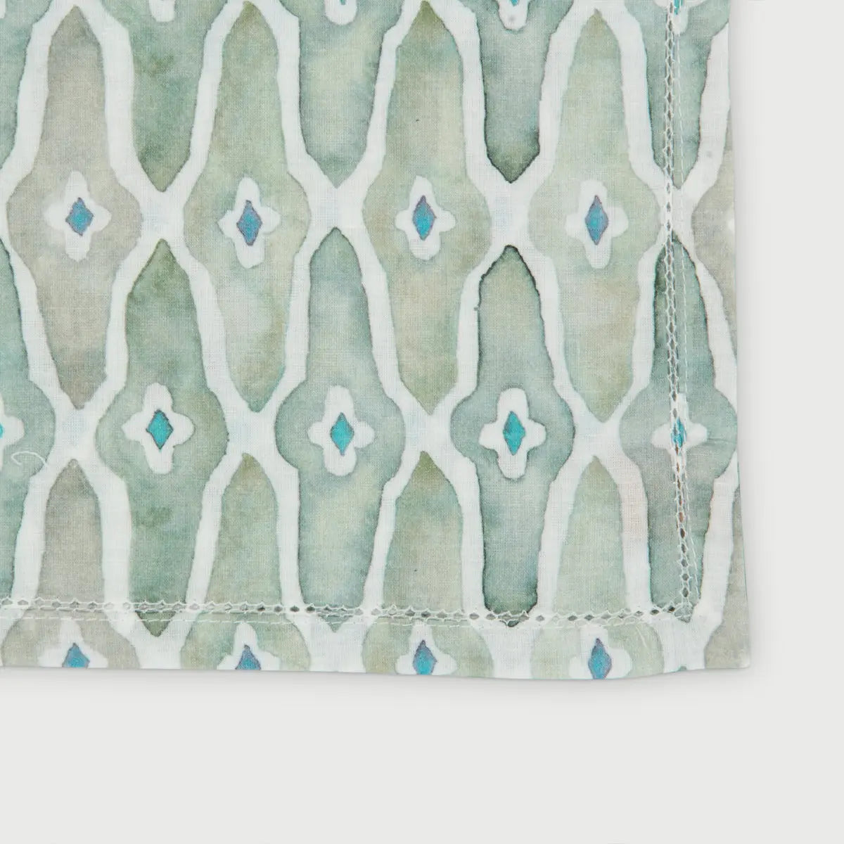 Mosaic Sage Cotton Table Napkins-Set of 6 SanctuaryLiving