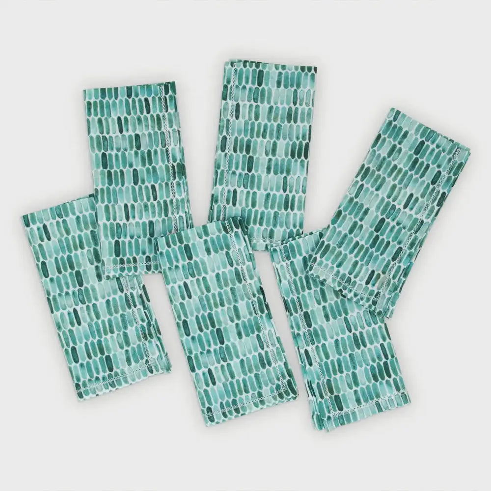 Speckle Teal Cotton Table Napkins-Set of 6 SanctuaryLiving