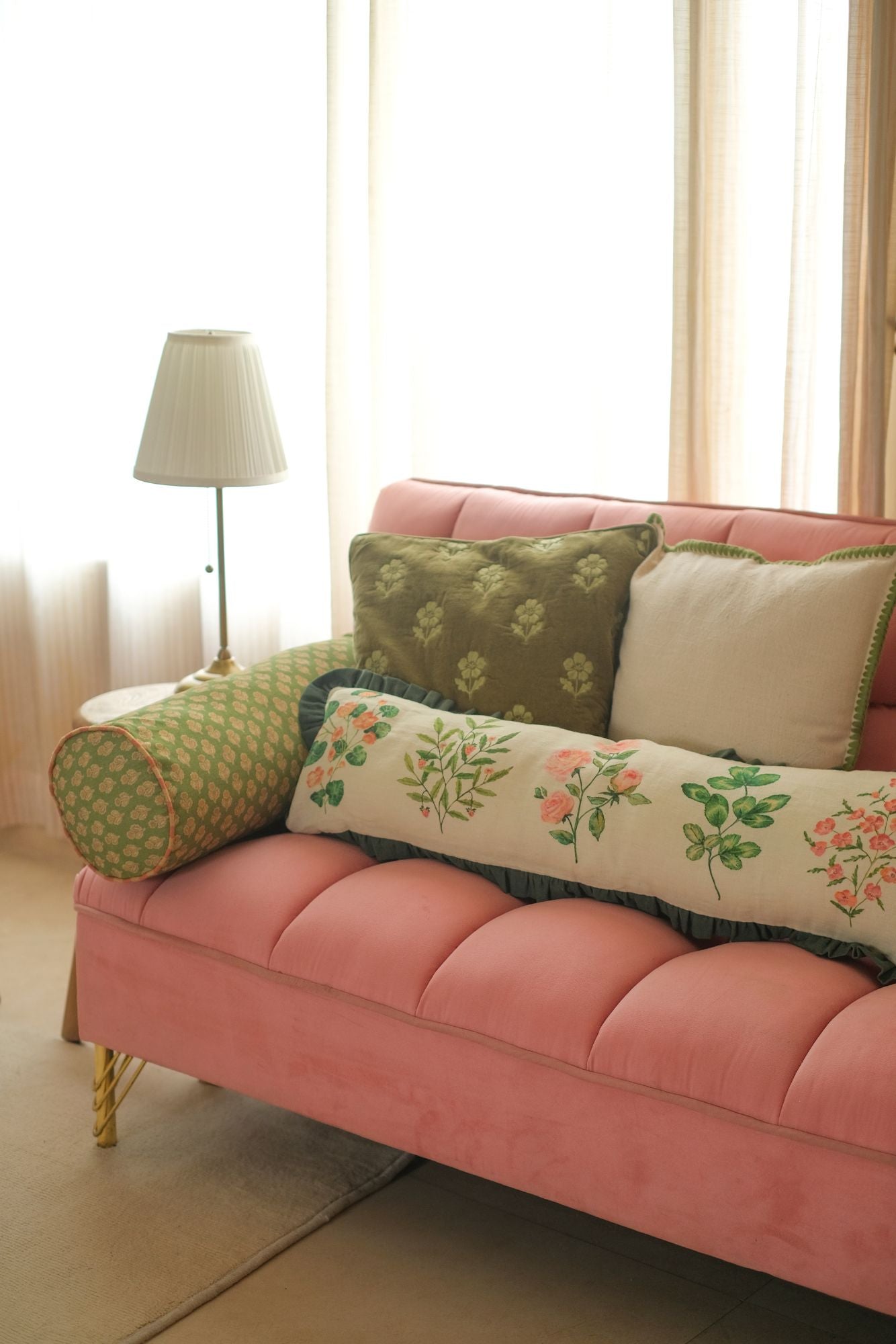 Fiora Ivory Linen Lumbar Cushion Cover