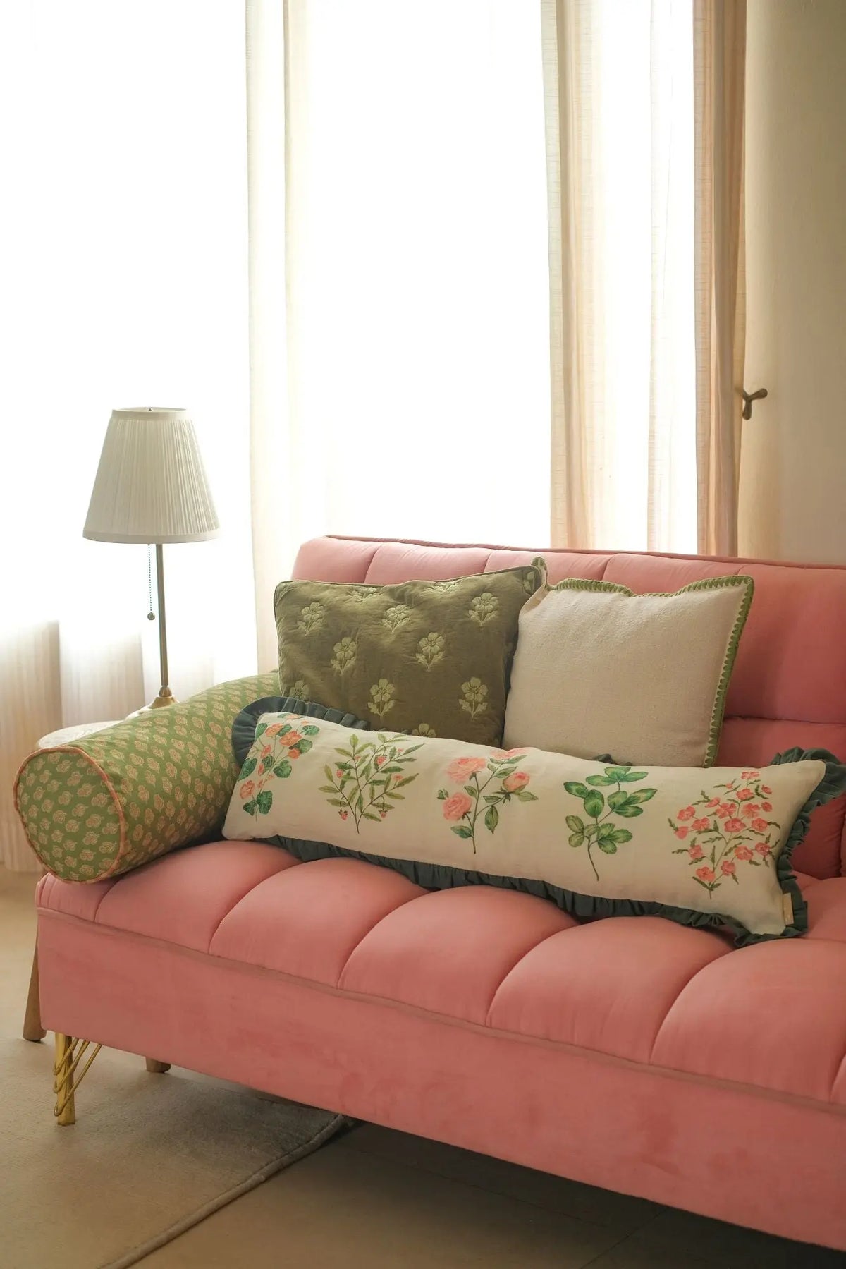 Fiora Ivory Linen Lumbar Cushion Cover SanctuaryLiving