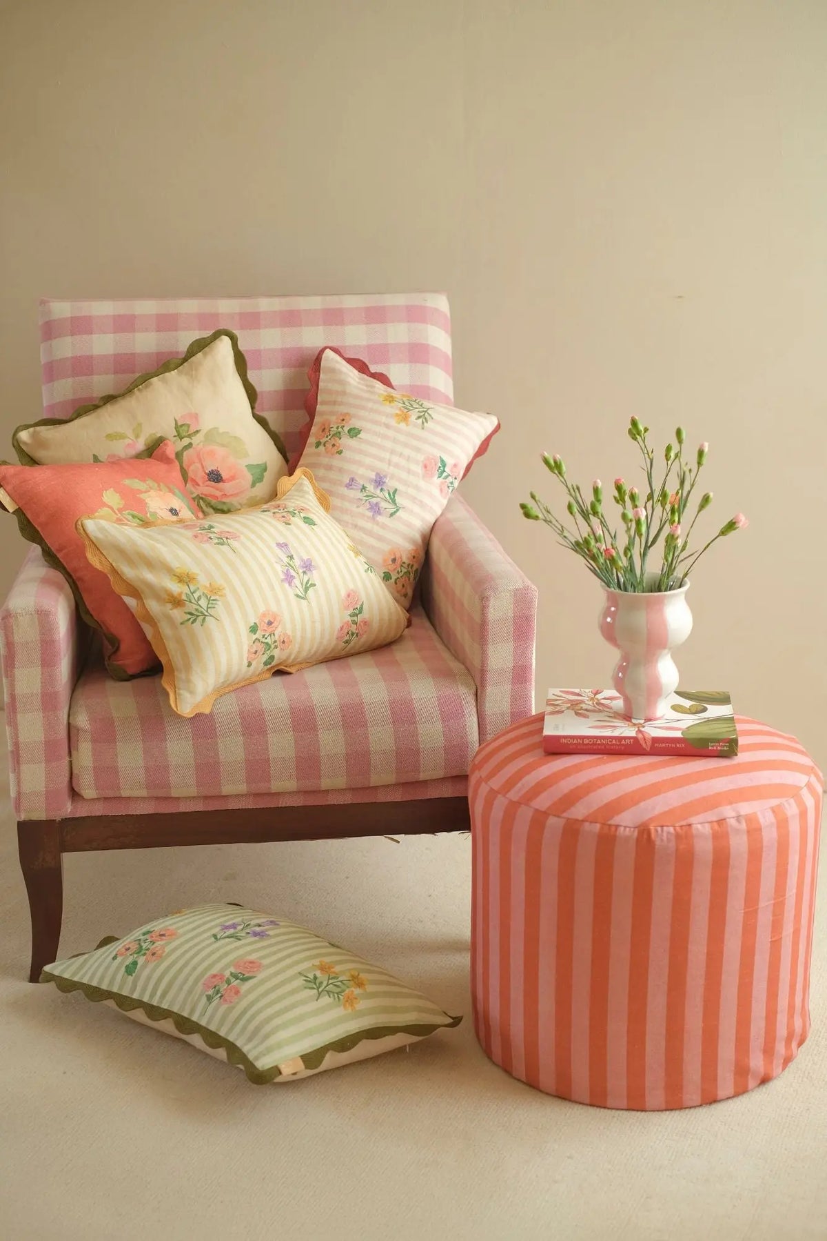Rosalia Dusty Rose Linen Oblong Cushion Cover SanctuaryLiving