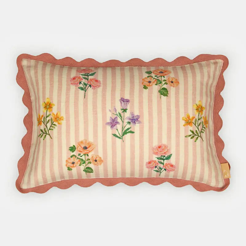 Rosalia Dusty Rose Linen Oblong Cushion Cover SanctuaryLiving