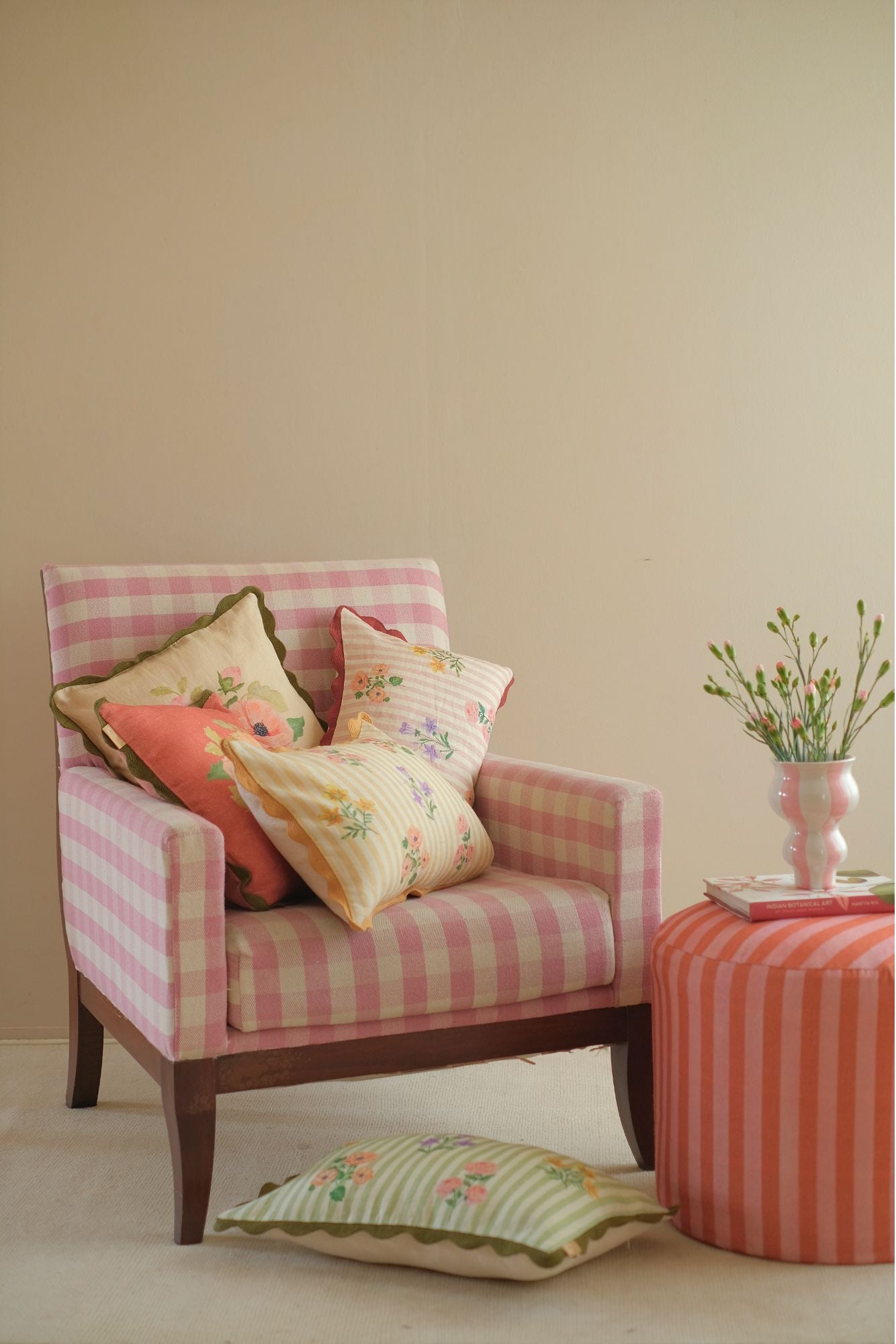 Rosalia Dusty Rose Linen Oblong Cushion Cover