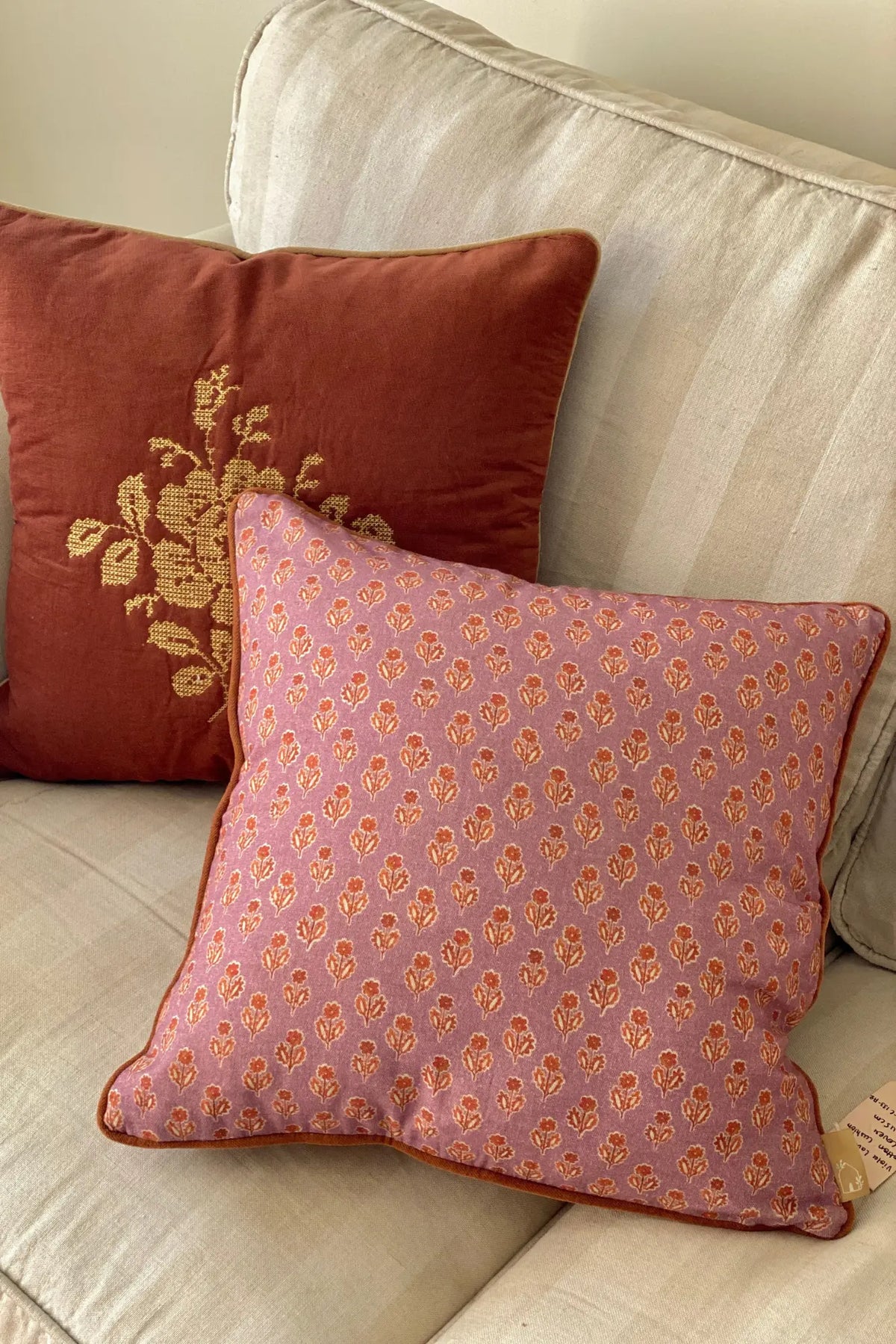 Viola Lavender Cotton Cushion Cover SanctuaryLiving