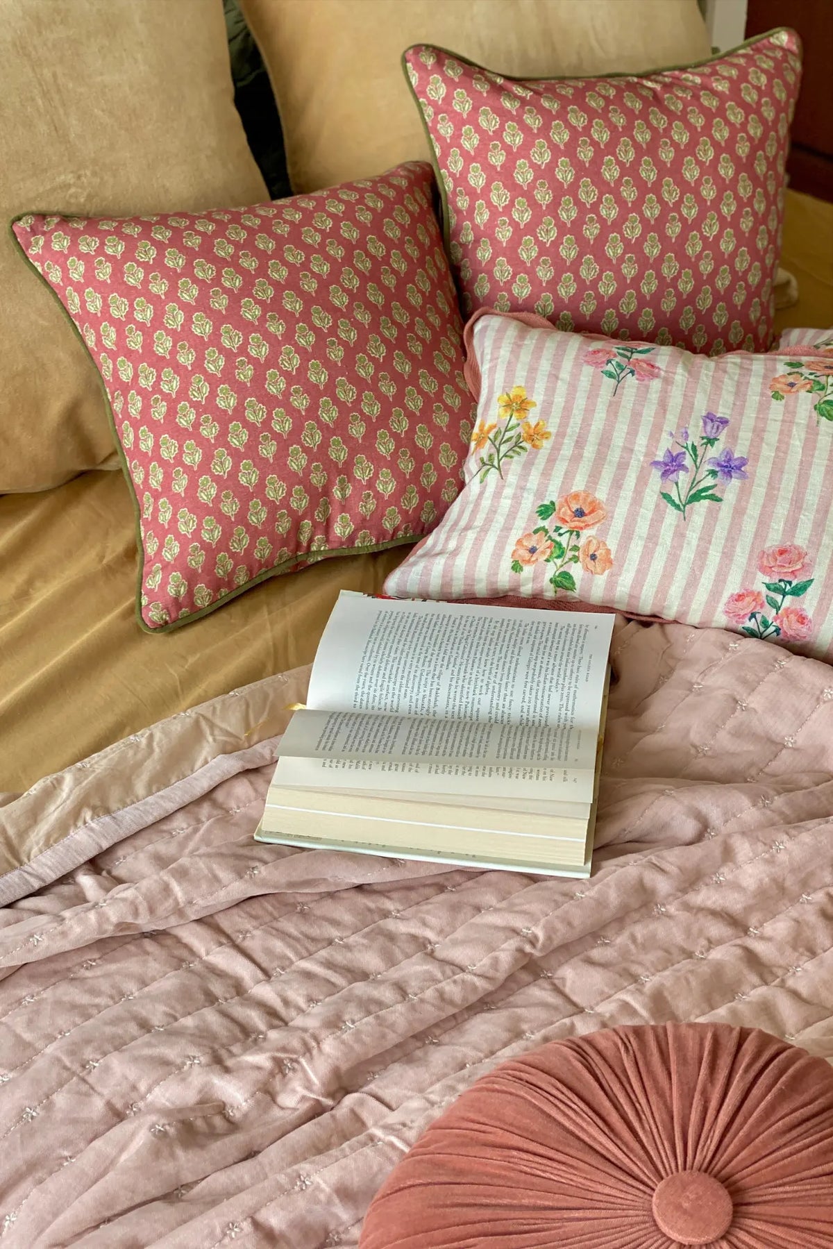 Viola Carmine Cotton Cushion Cover SanctuaryLiving