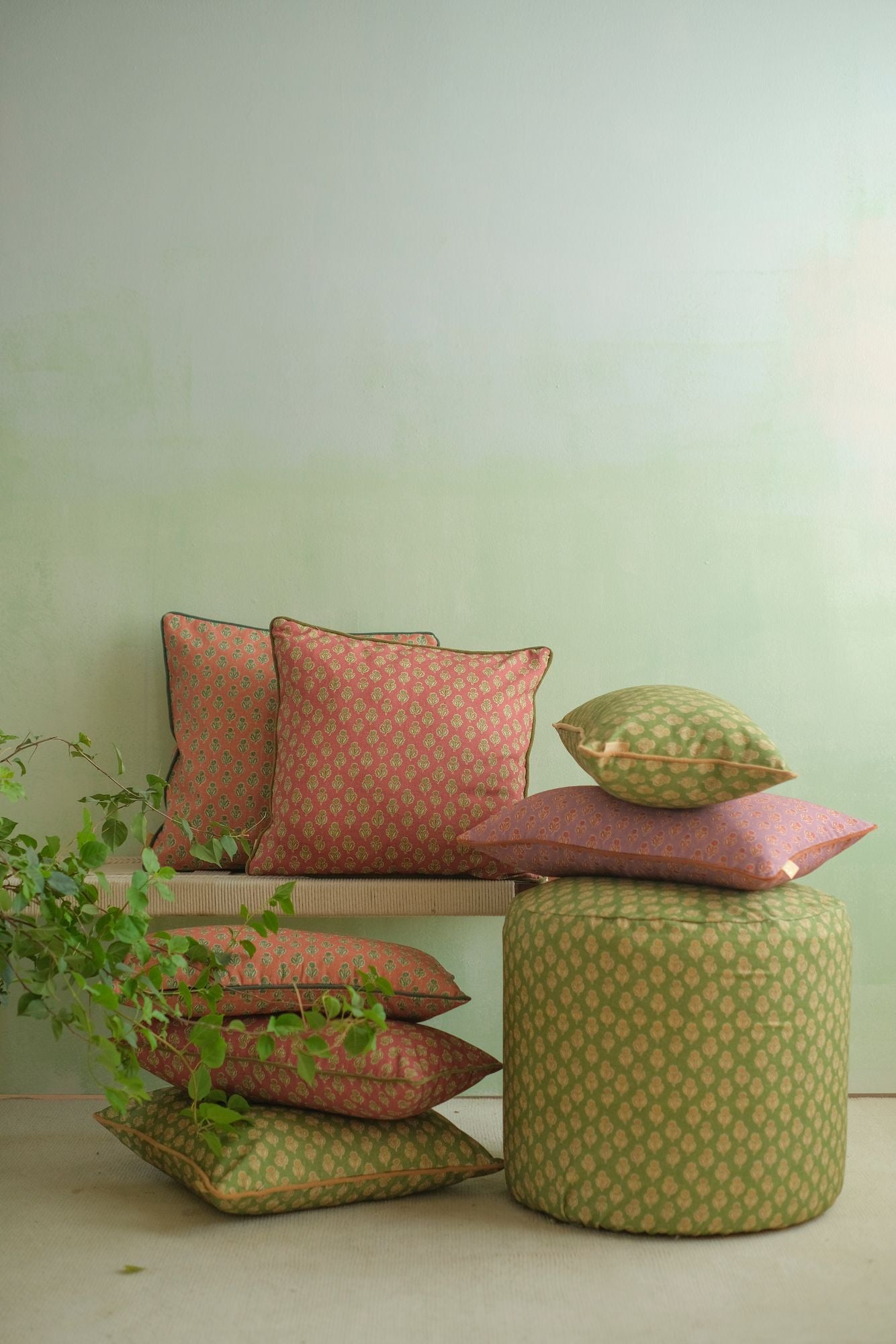 Viola Terracotta Cotton Cushion Cover