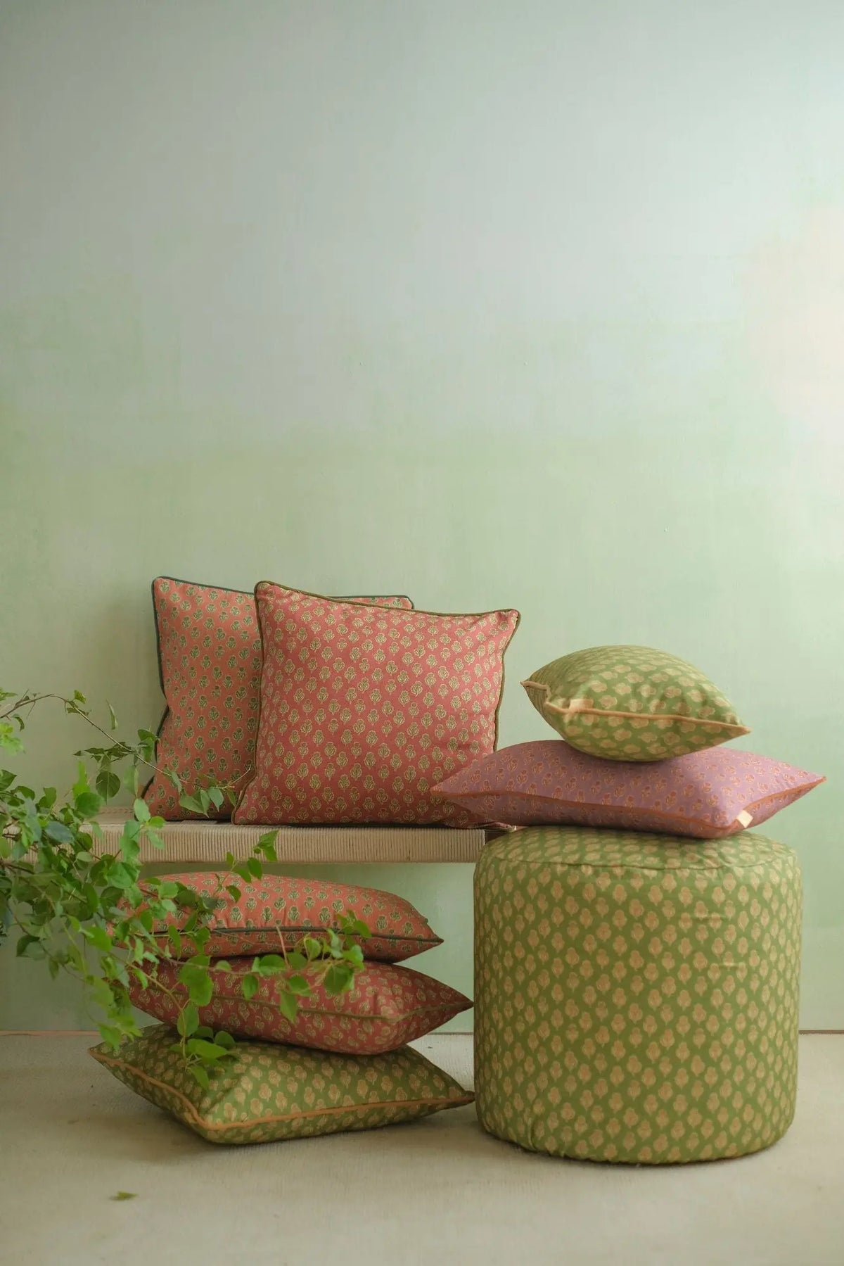 Viola Terracotta Cotton Cushion Cover SanctuaryLiving