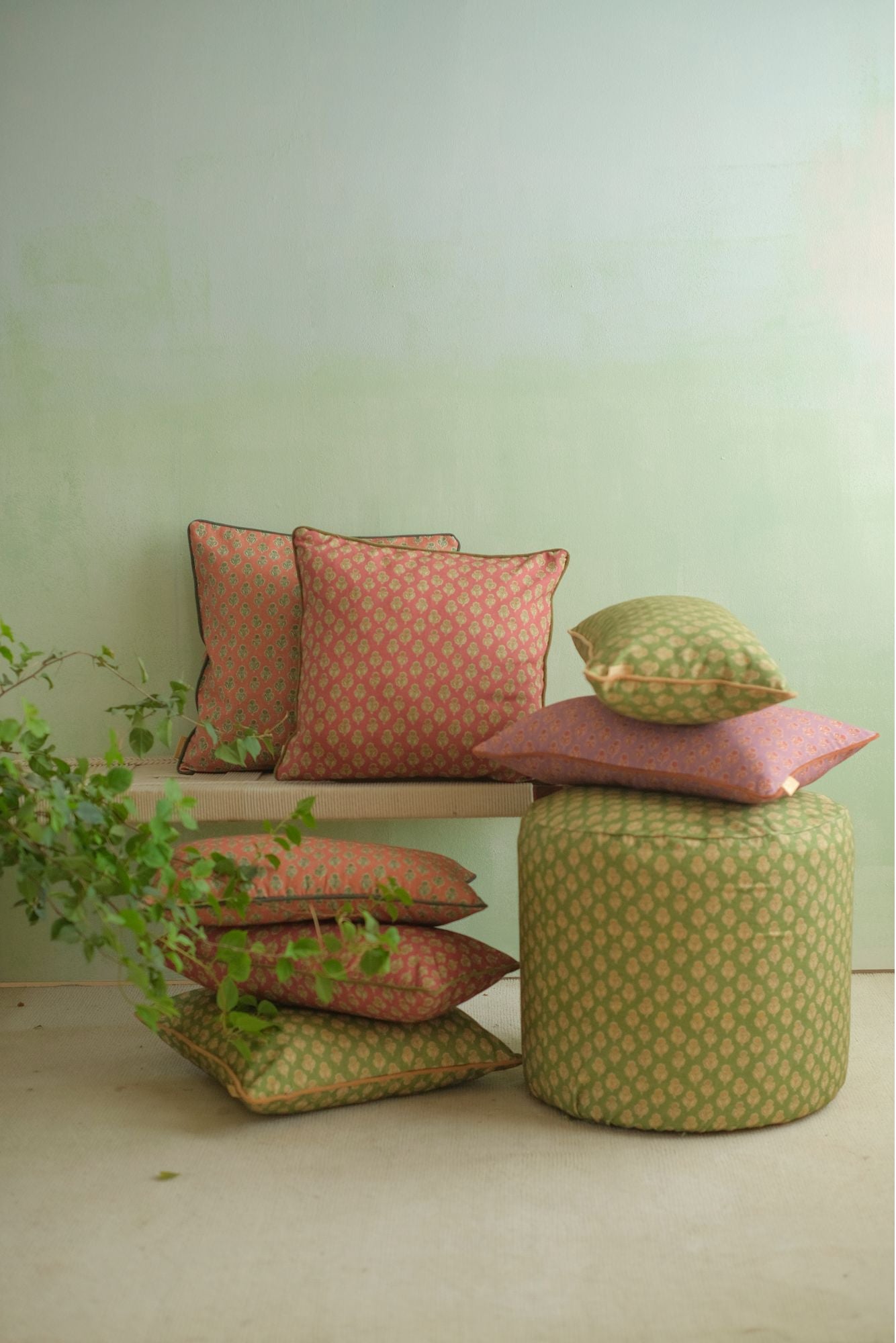Viola Lavender Cotton Oblong Cushion Cover