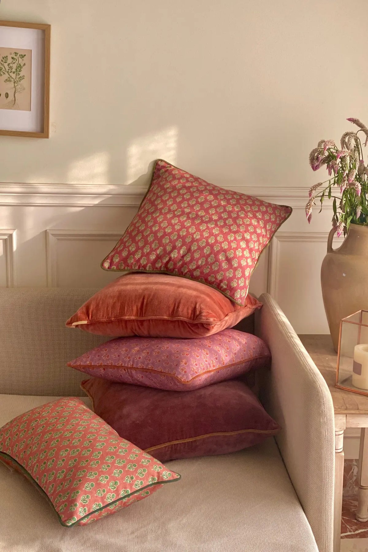 Viola Terracotta Cotton Oblong Cushion Cover SanctuaryLiving