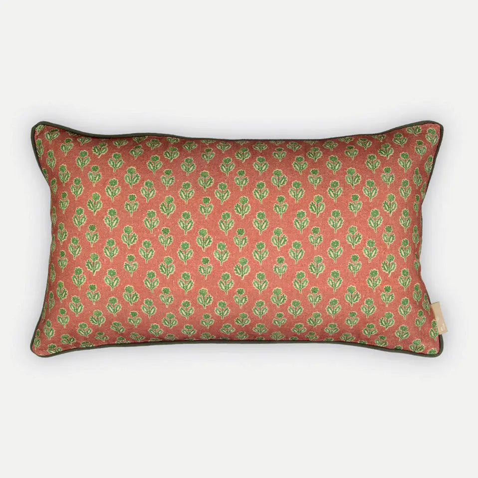 Viola Terracotta Cotton Oblong Cushion Cover SanctuaryLiving