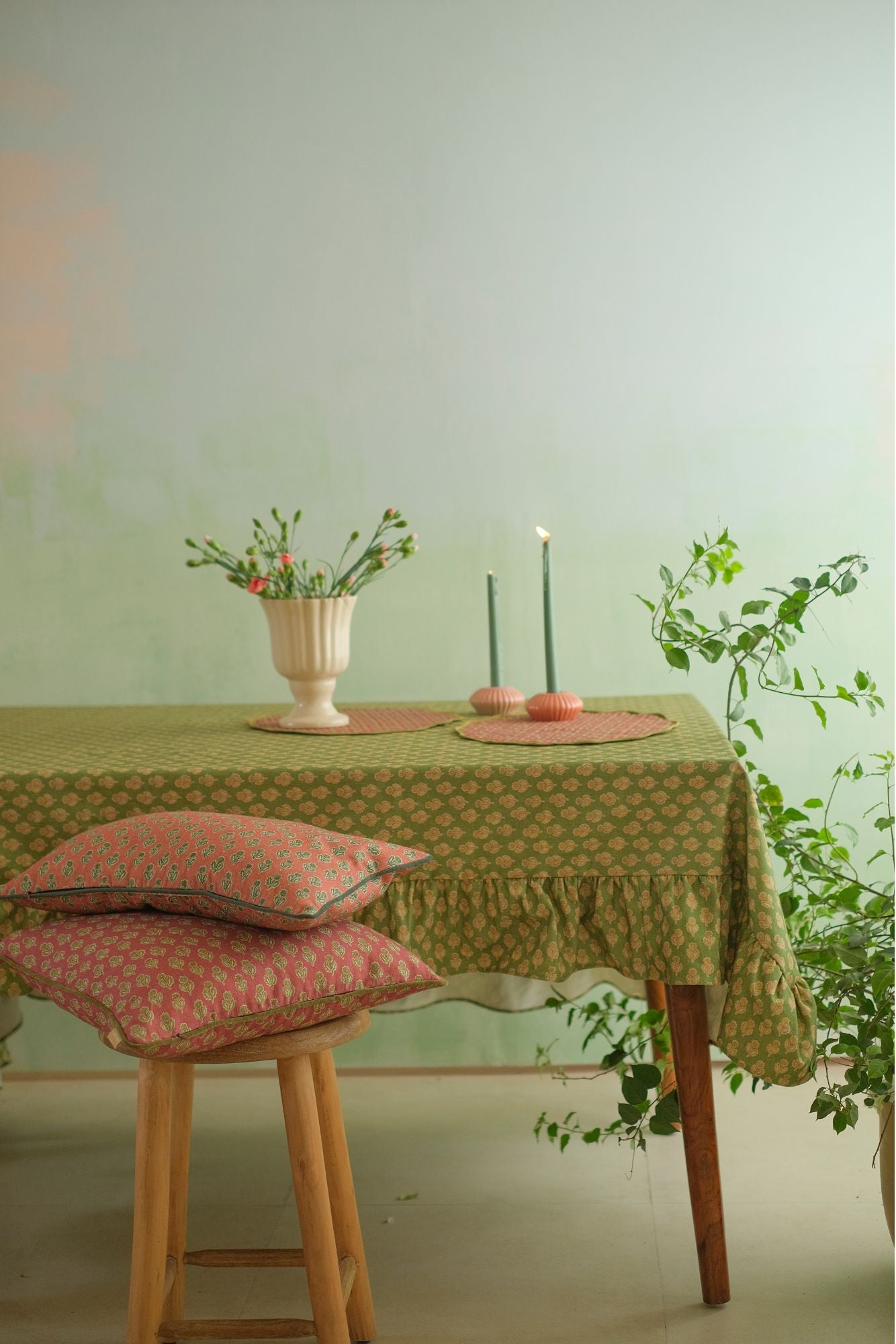 Viola Terracotta Cotton Oblong Cushion Cover