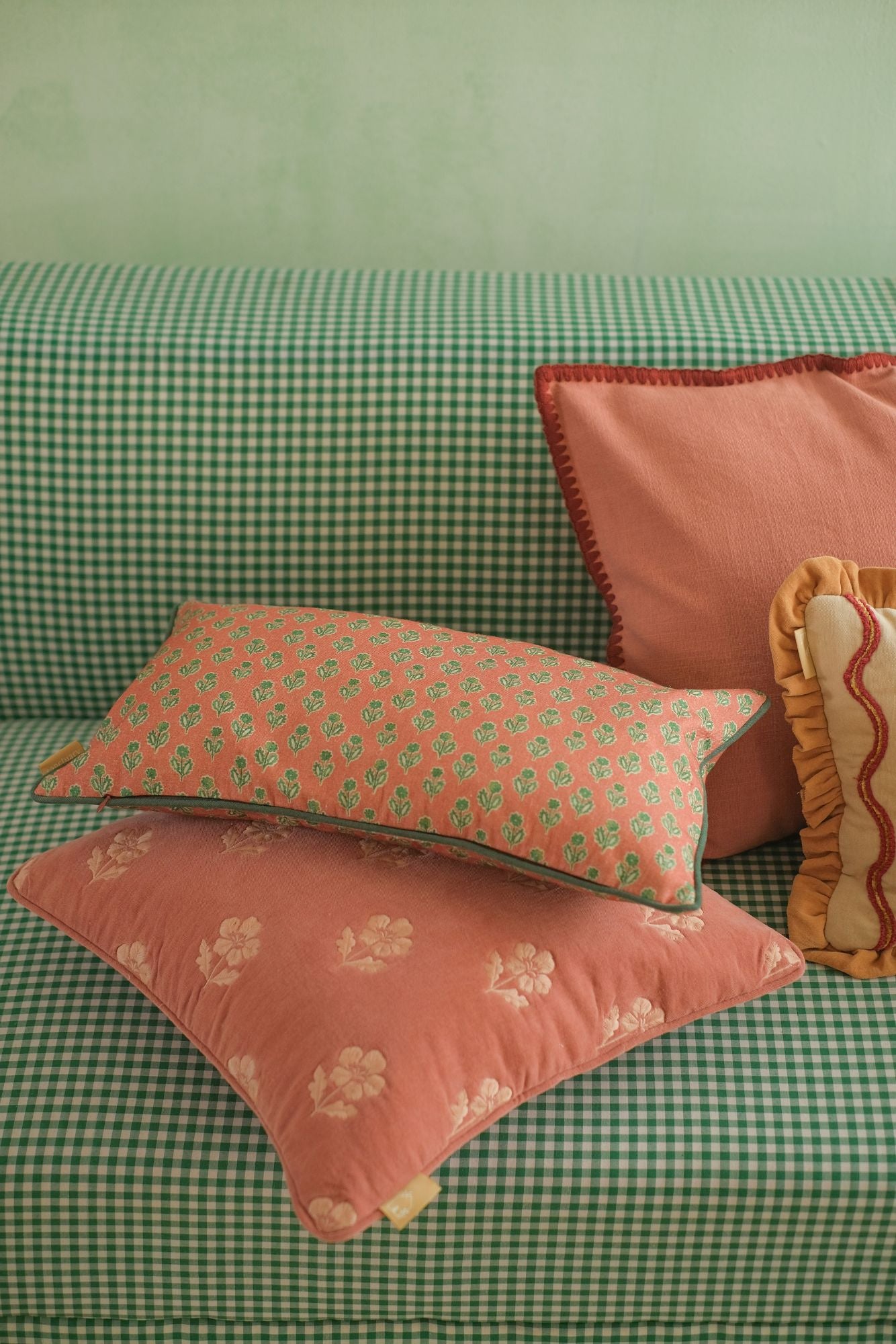 Lucia Dusty Rose Embroidered Velvet Cushion Cover