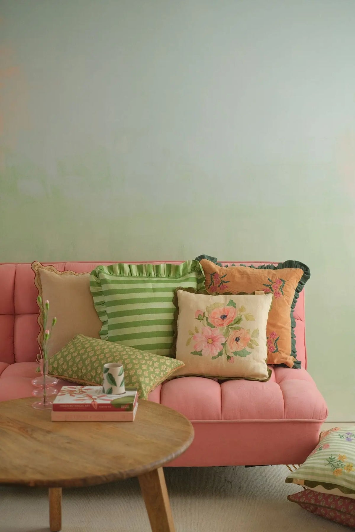 Aurora Scallop Oatmeal Embroidered Oblong Cushion Cover SanctuaryLiving