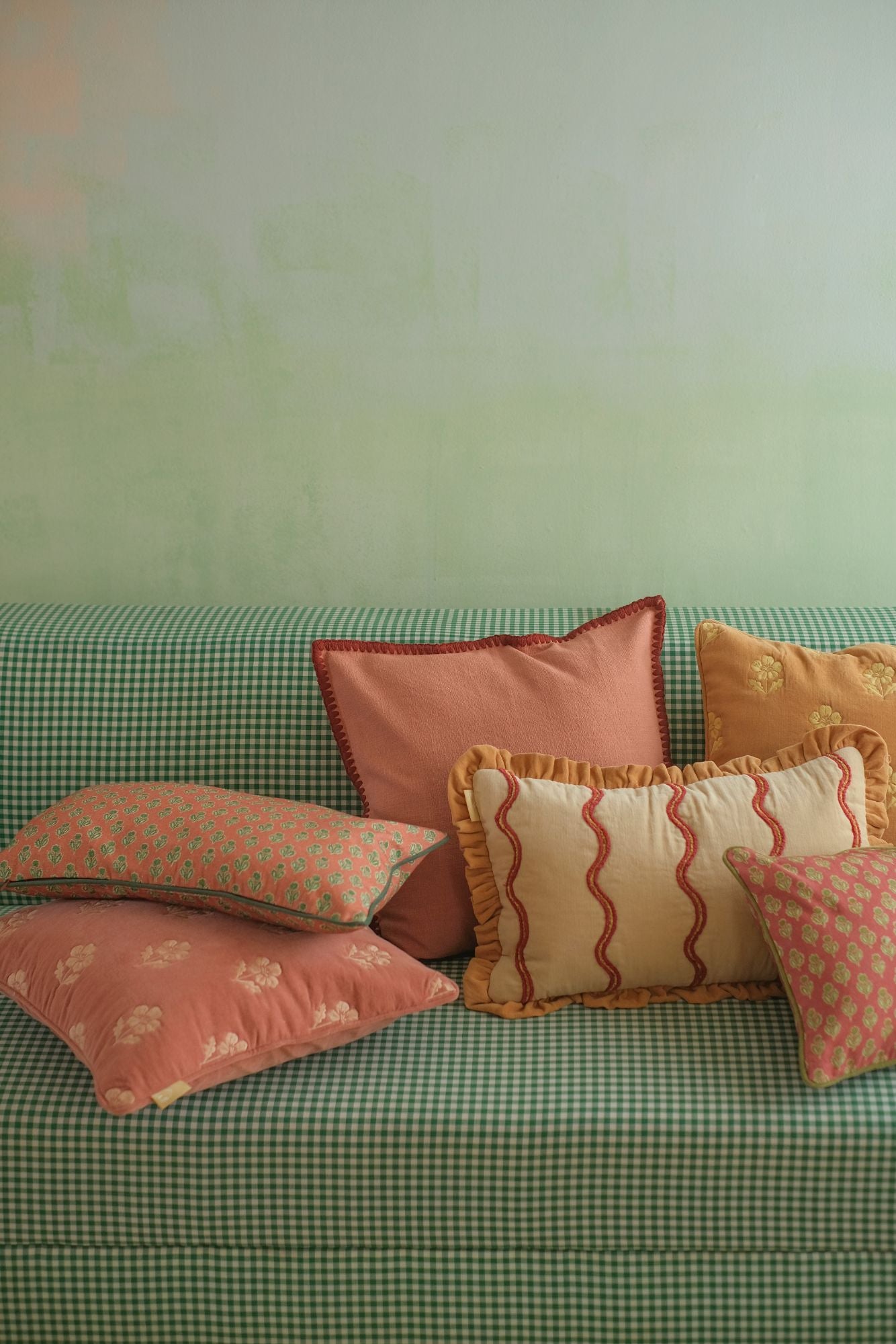 Sofia Dusty Rose Embroidered Cotton Cushion Cover