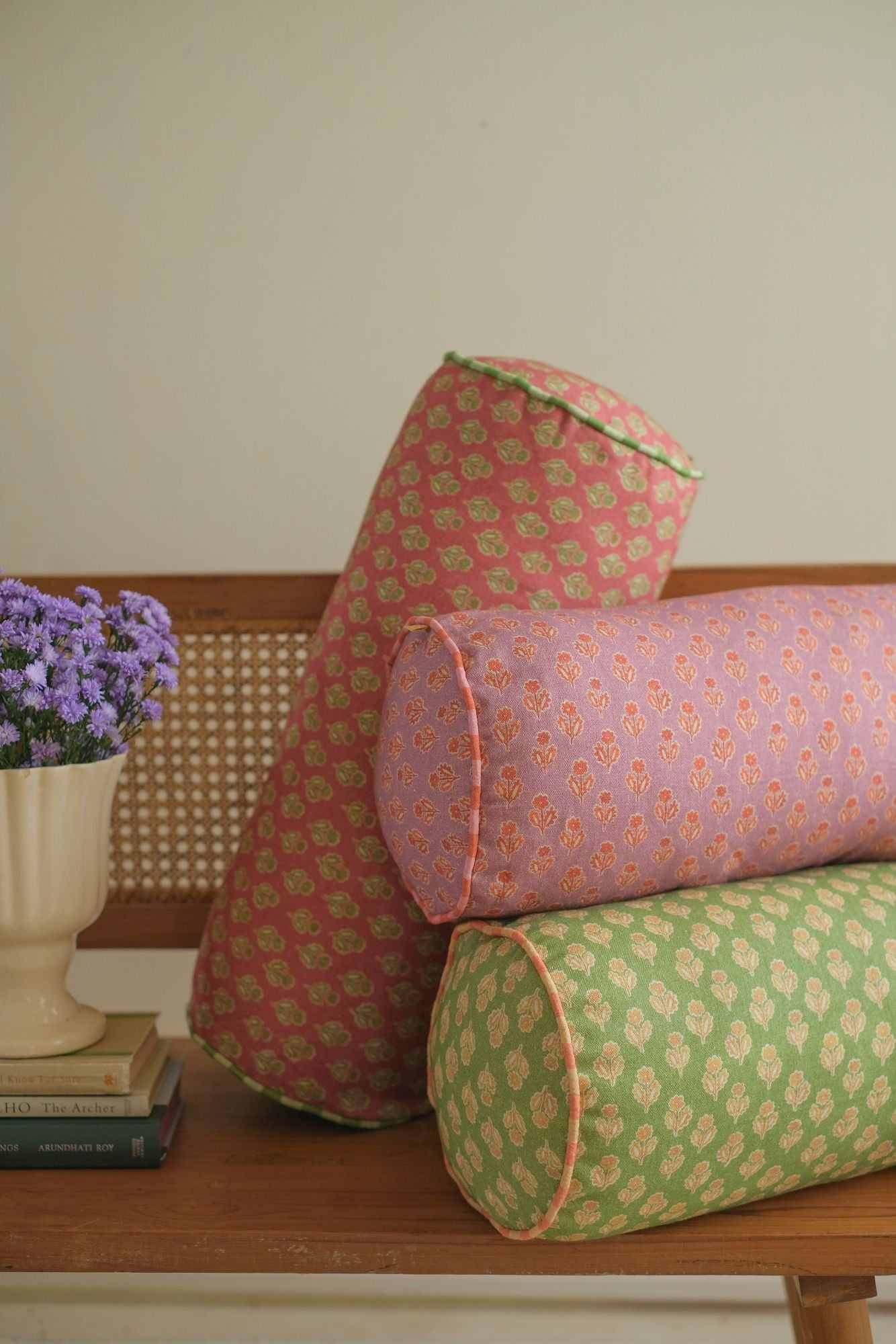 Viola Lavender Cotton Bolster Cover