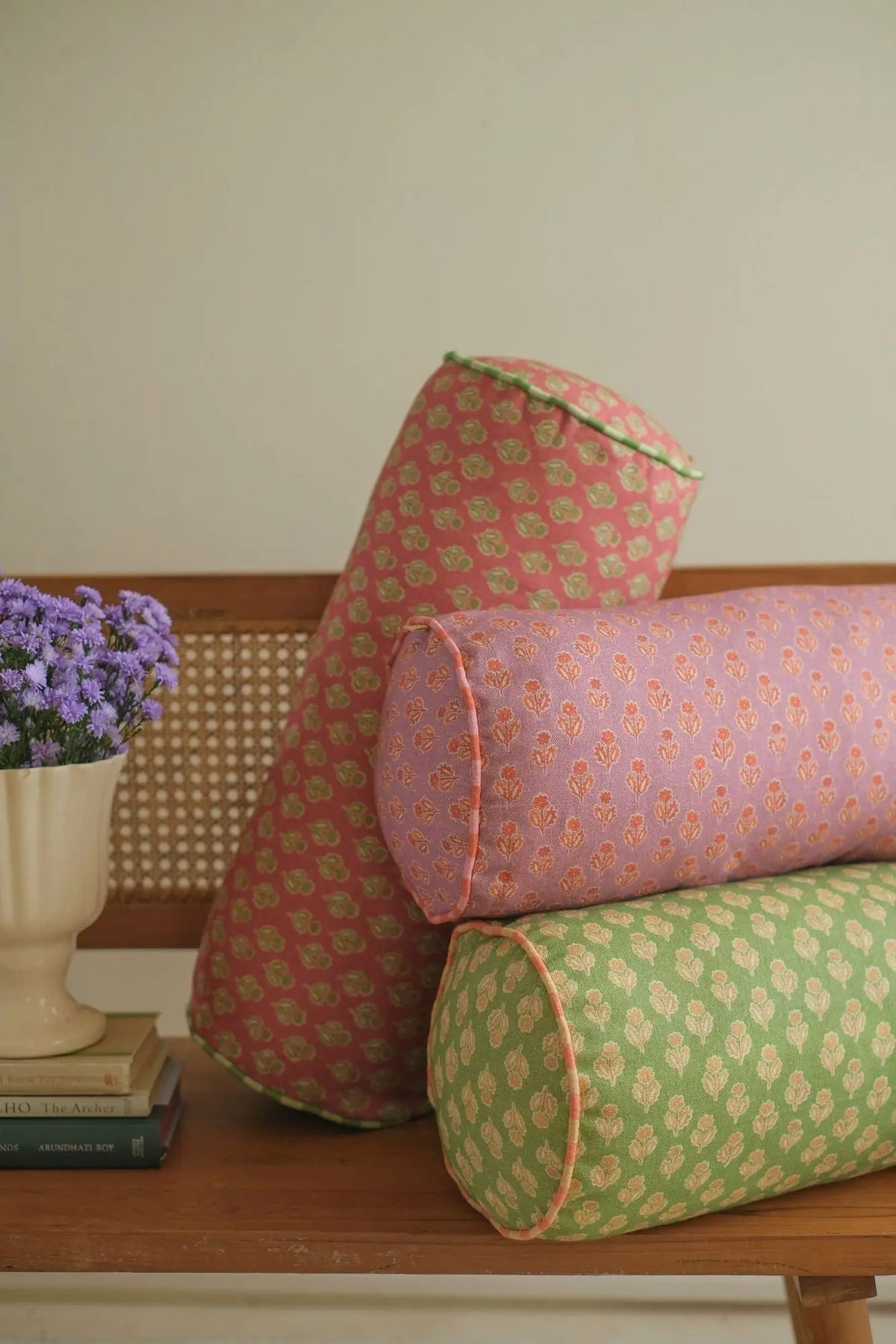 Viola Lavender Cotton Bolster Cover SanctuaryLiving