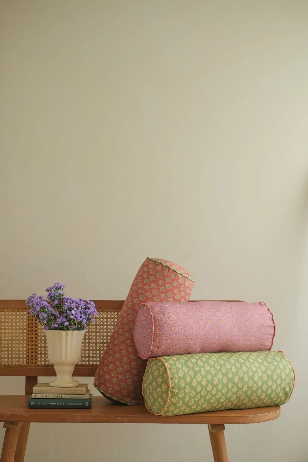 Viola Lavender Cotton Bolster Cover SanctuaryLiving