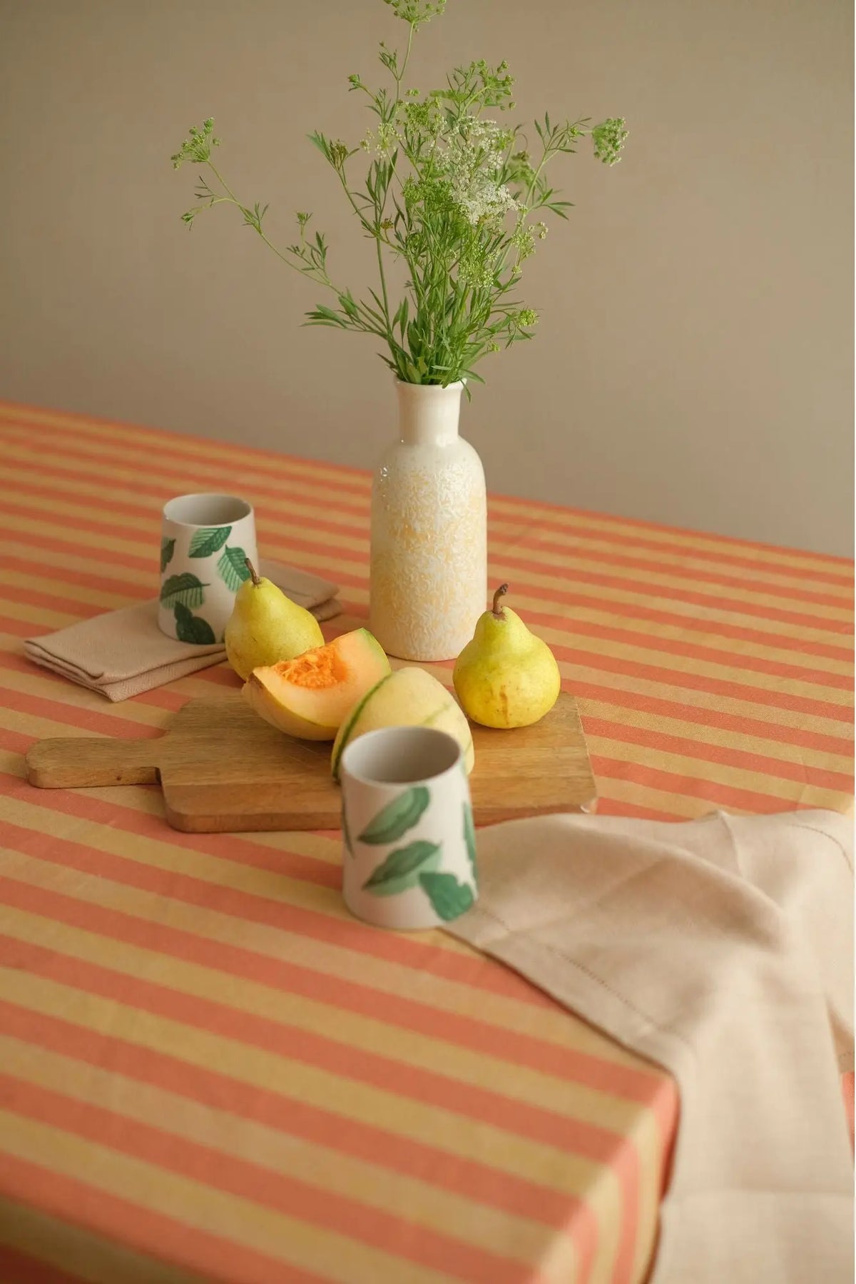 Linea Ruffle Amber Cotton Table Cover SanctuaryLiving