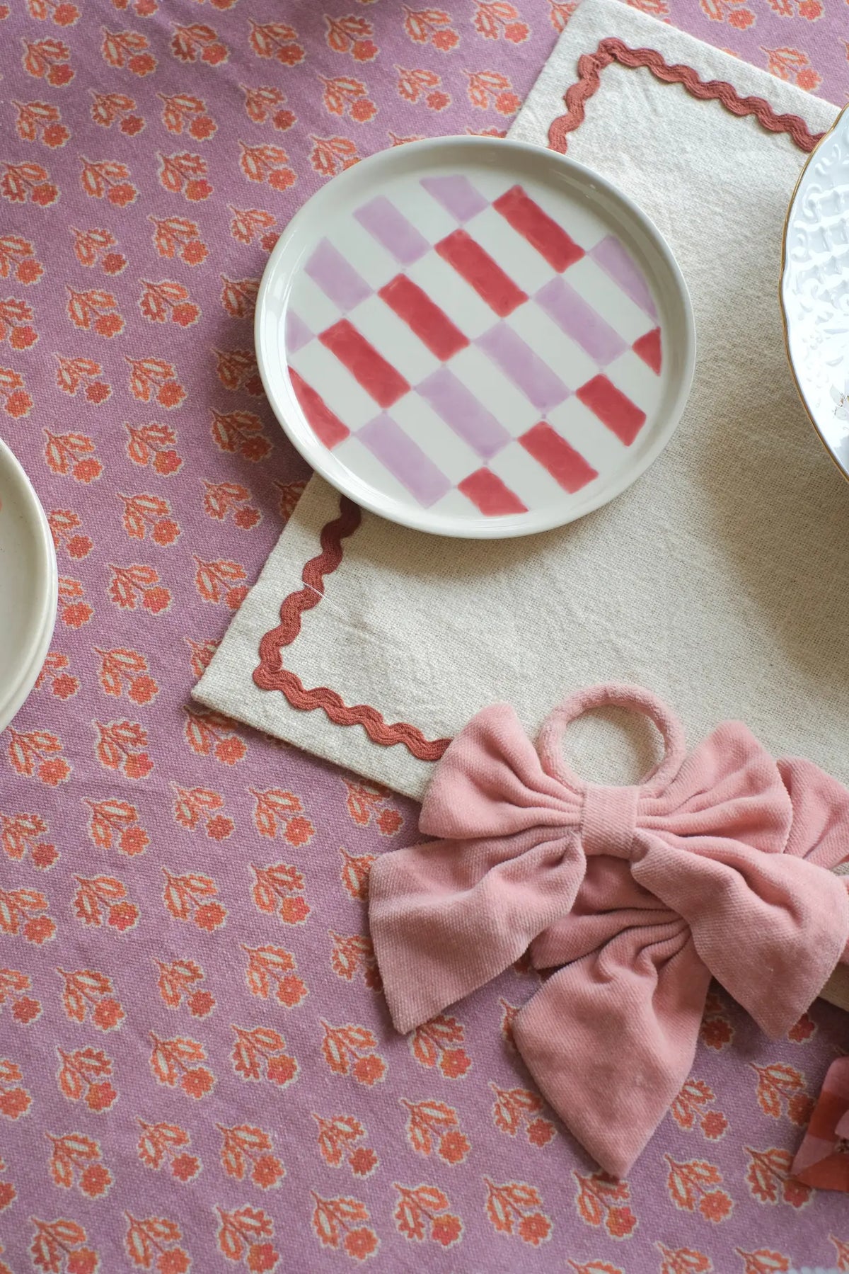 Viola Ruffle Lavender Cotton Table Cover SanctuaryLiving