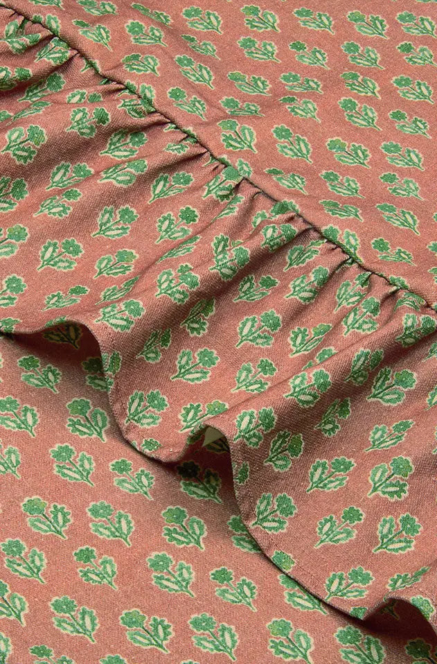Viola Ruffle Terracotta Cotton Table Cover SanctuaryLiving