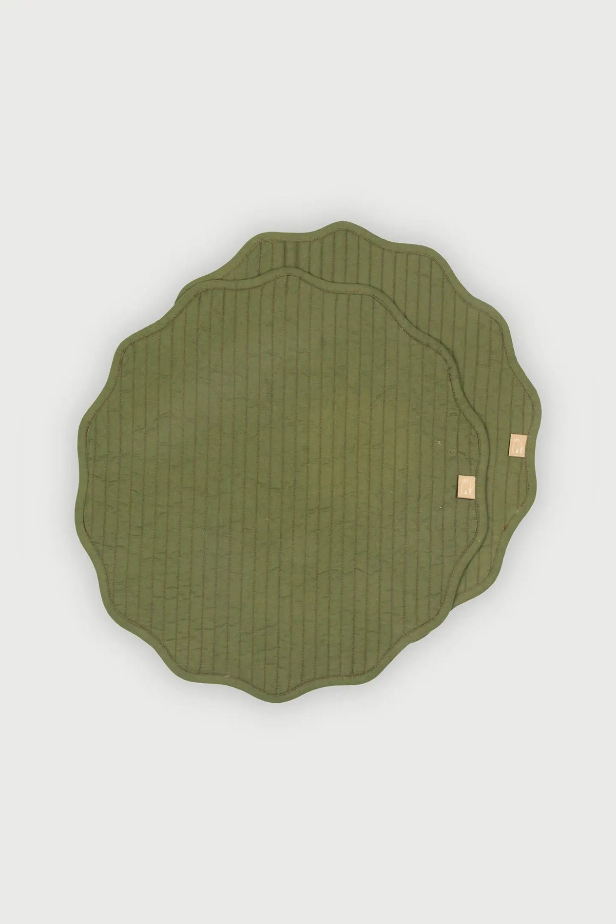 Viola Scallop Carmine Quilted Round Table Mats-Set of 2 SanctuaryLiving