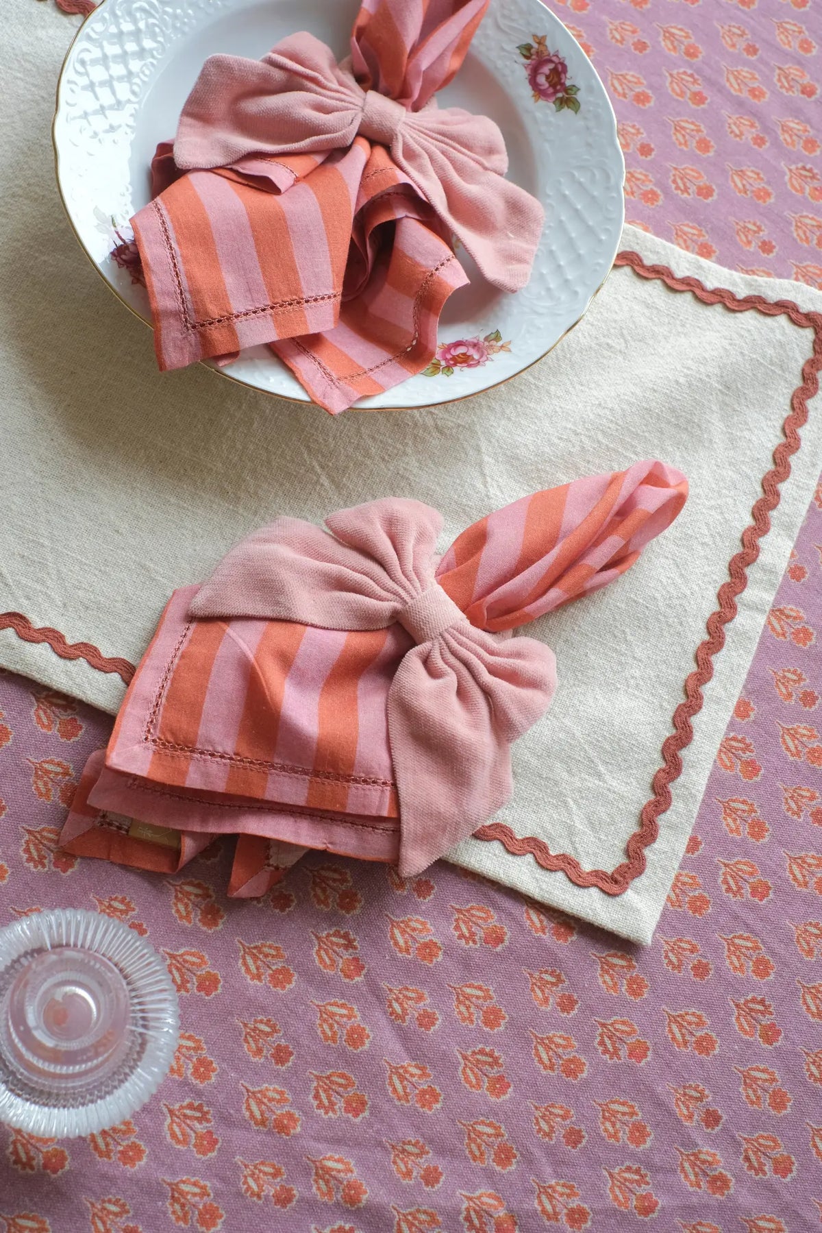 Linea Dusty Rose Cotton Table Napkins-Set of 6 SanctuaryLiving