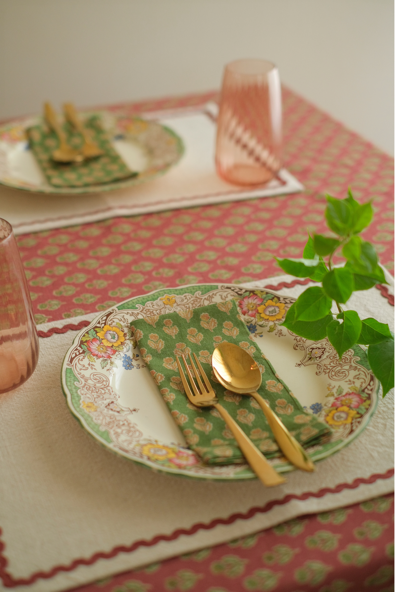 Viola Forest Green Cotton Table Napkins-Set of 6