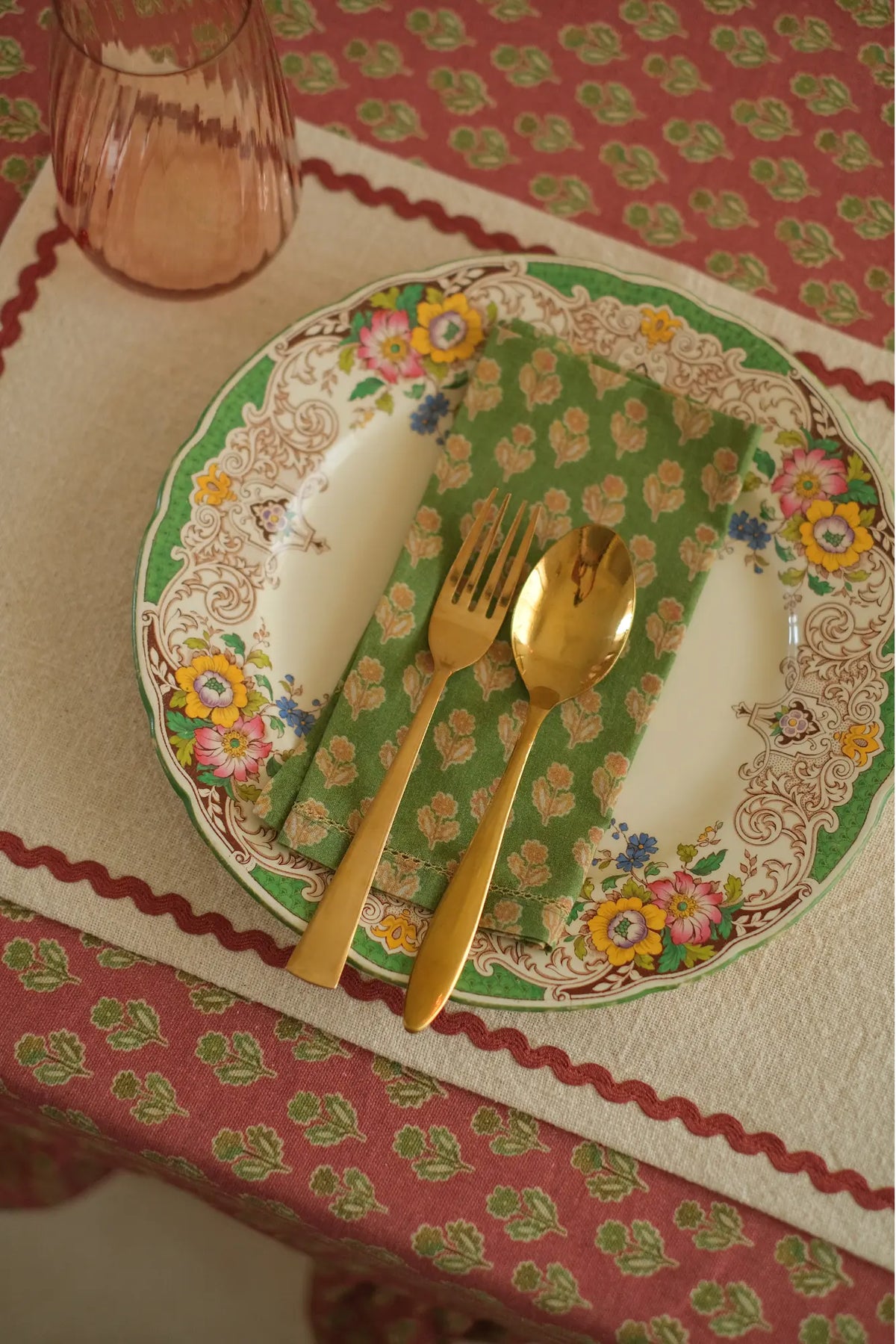 Viola Forest Green Cotton Table Napkins-Set of 6 SanctuaryLiving
