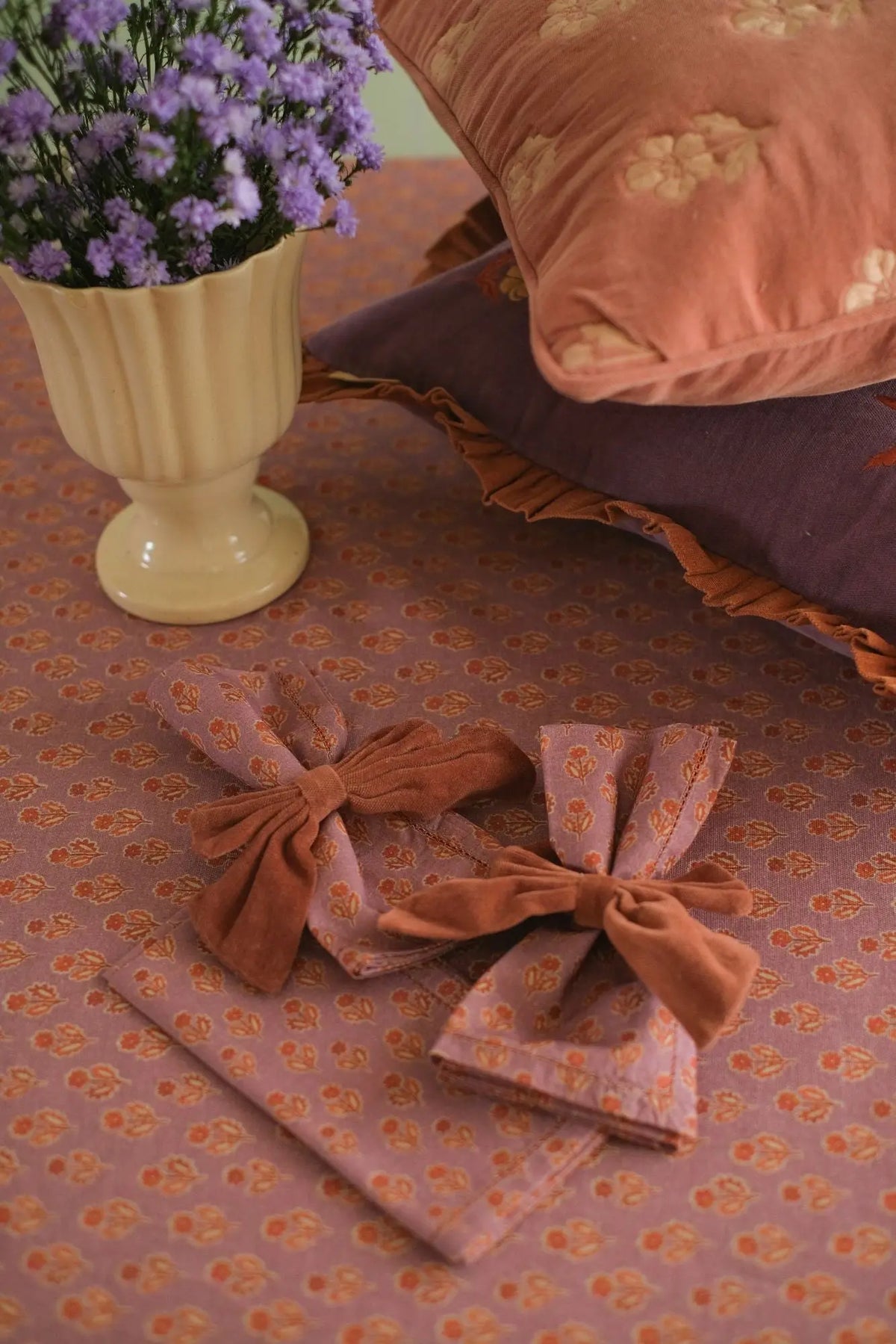 Viola Lavender Cotton Table Napkins-Set of 6 SanctuaryLiving