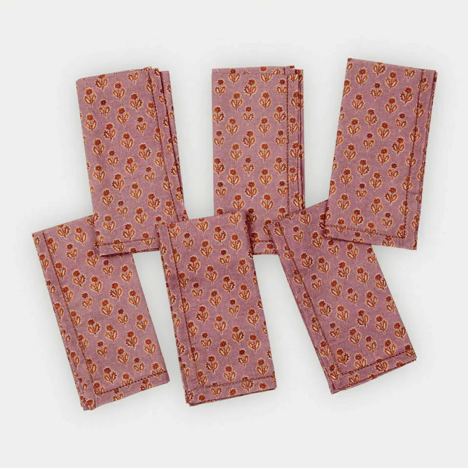 Viola Lavender Cotton Table Napkins-Set of 6 SanctuaryLiving