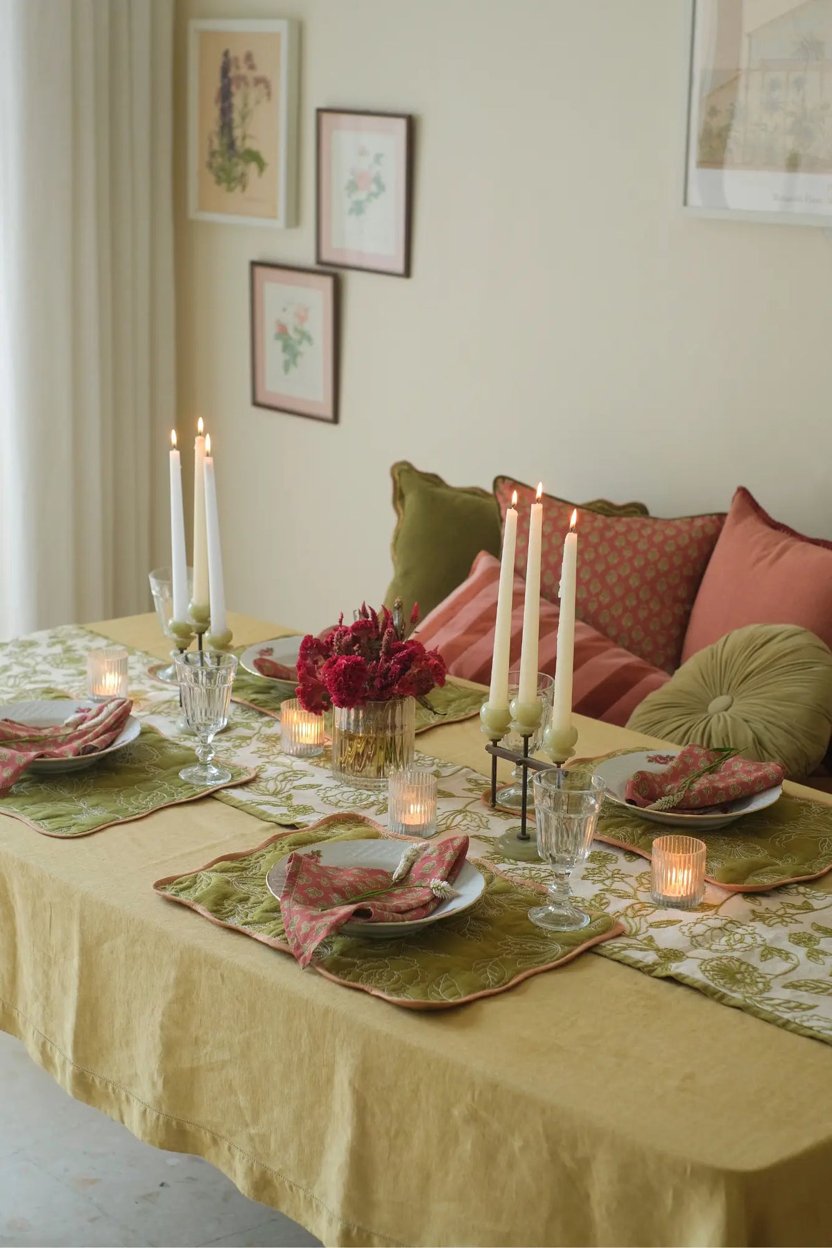 Viola Carmine Cotton Table Napkins-Set of 6 SanctuaryLiving