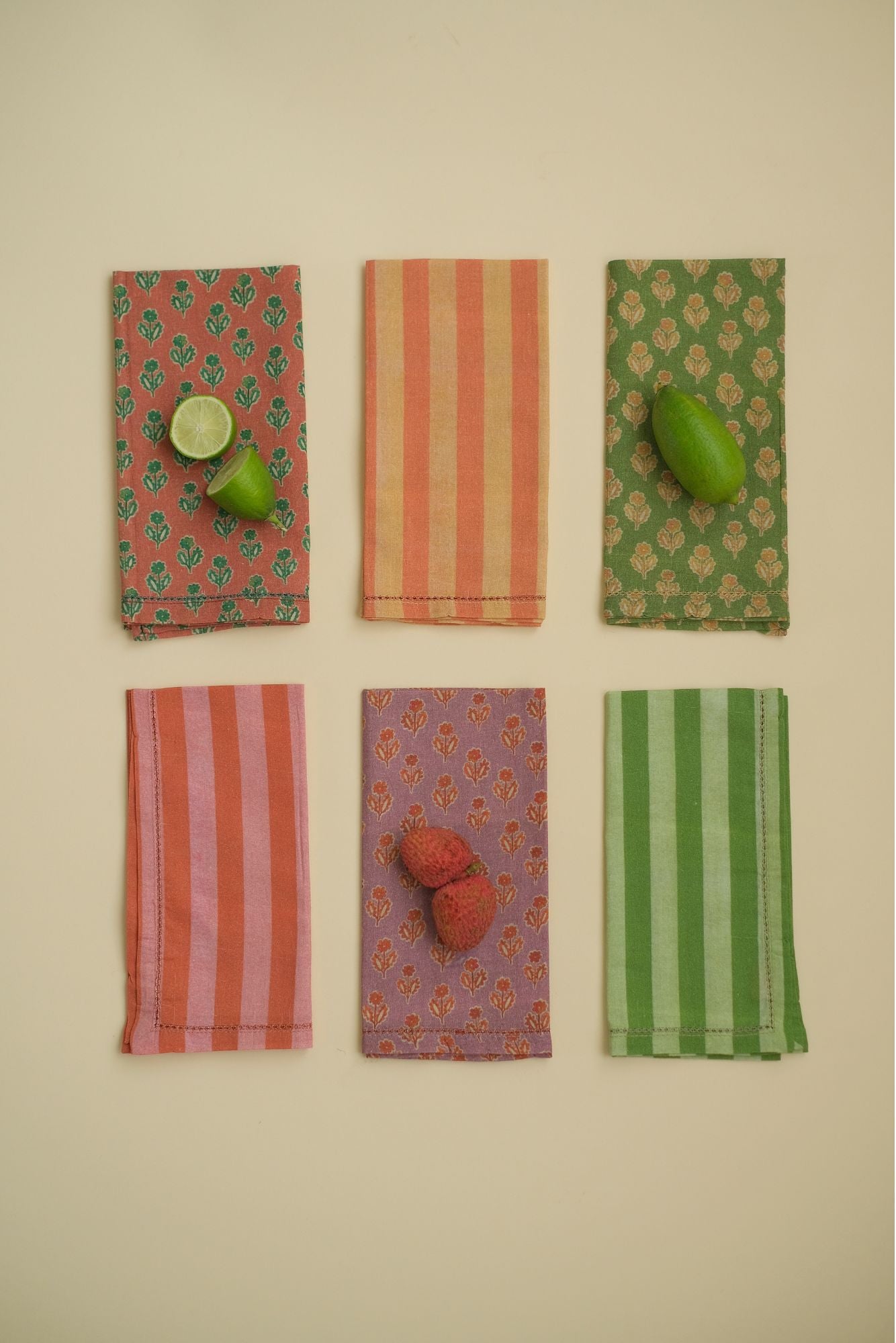 Viola Terracotta Cotton Table Napkins-Set of 6