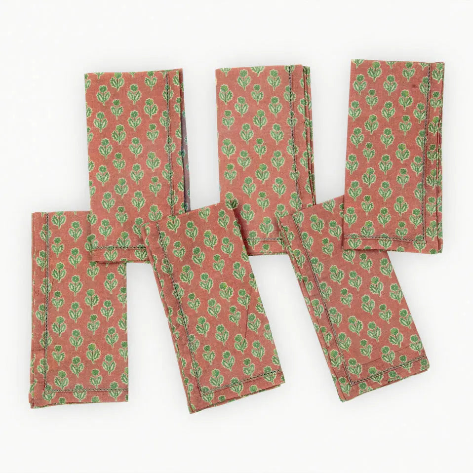 Viola Terracotta Cotton Table Napkins-Set of 6 SanctuaryLiving