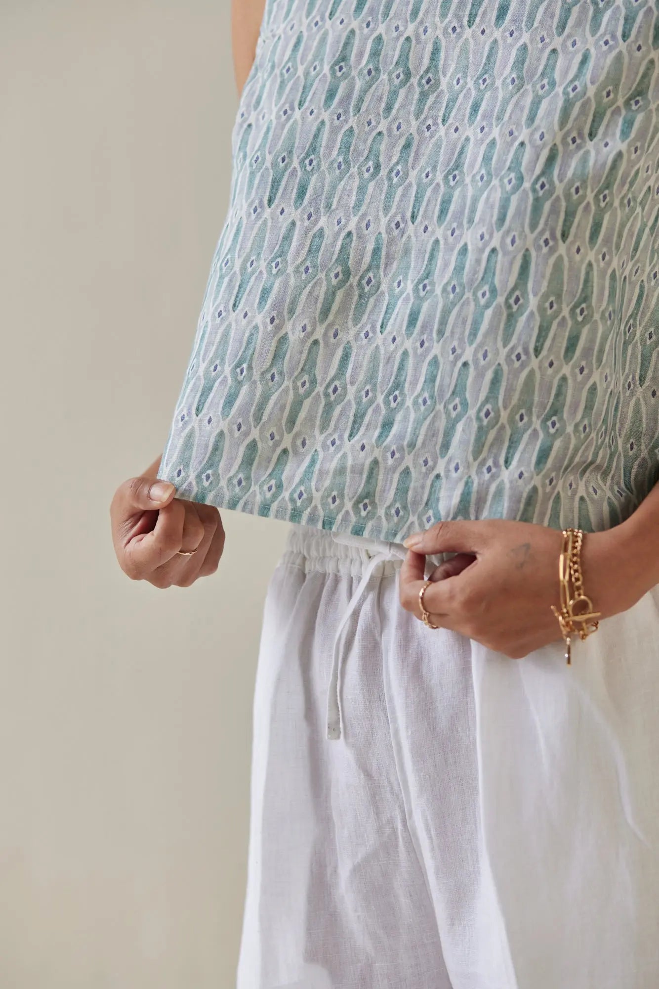 Sakura Mosaic Blue Boatneck Top SanctuaryLiving