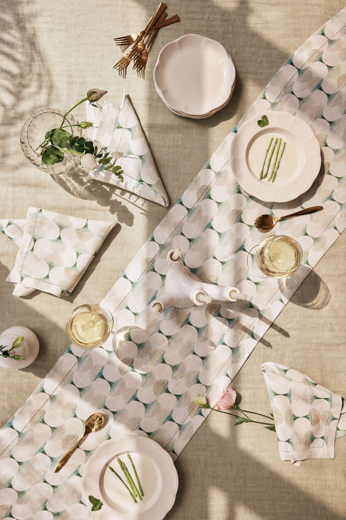 Cove Teal Linen Table Runner