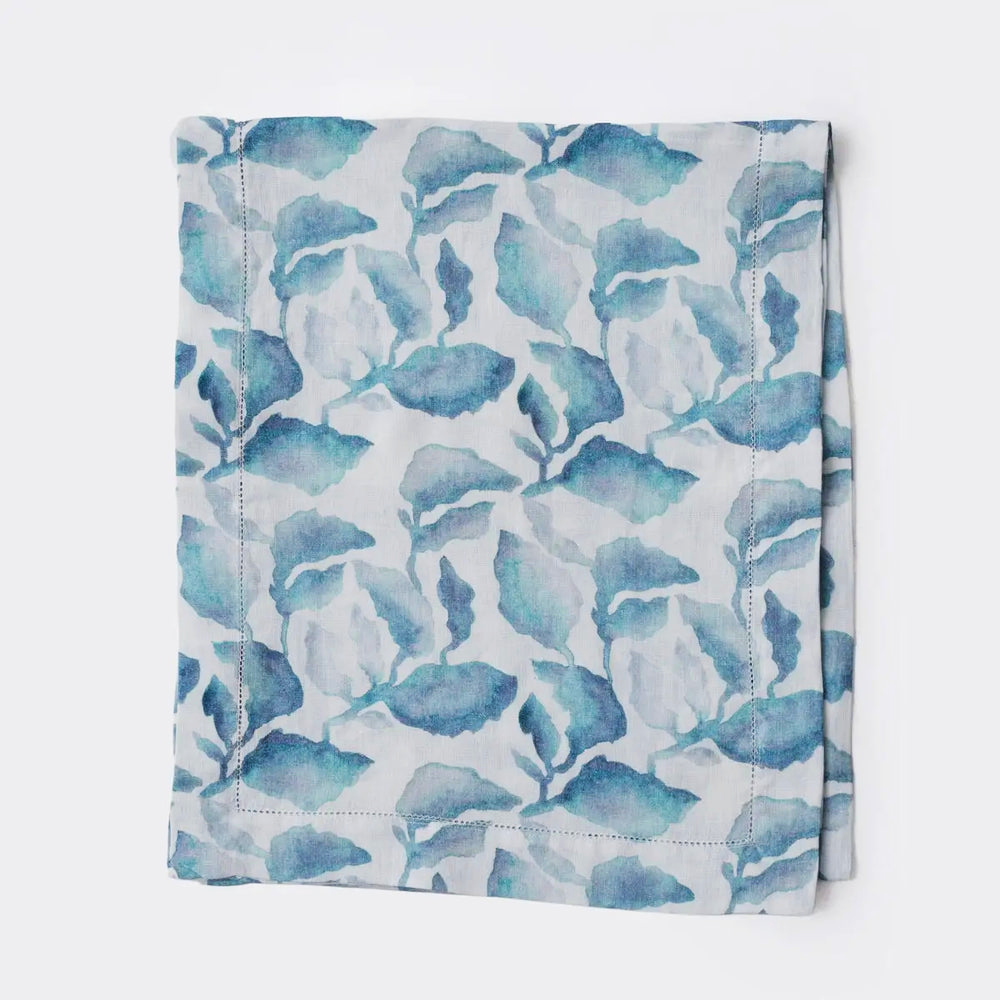 Cascade Blue Linen Table Runner