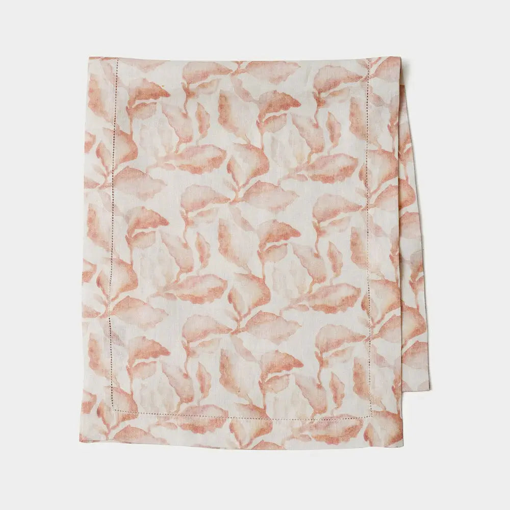 Cascade Blush Linen Table Runner SanctuaryLiving