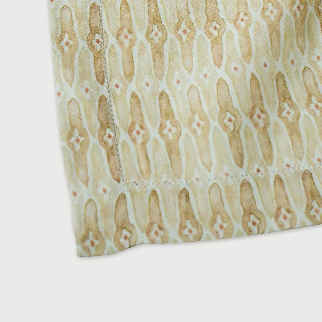 Mosaic Sand Linen Table Runner SanctuaryLiving