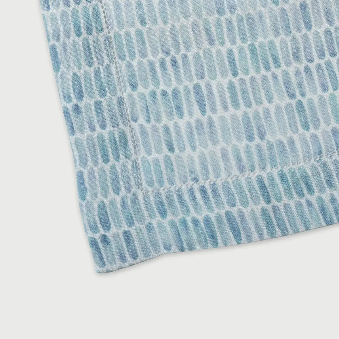 Speckle Blue Linen Table Runner SanctuaryLiving