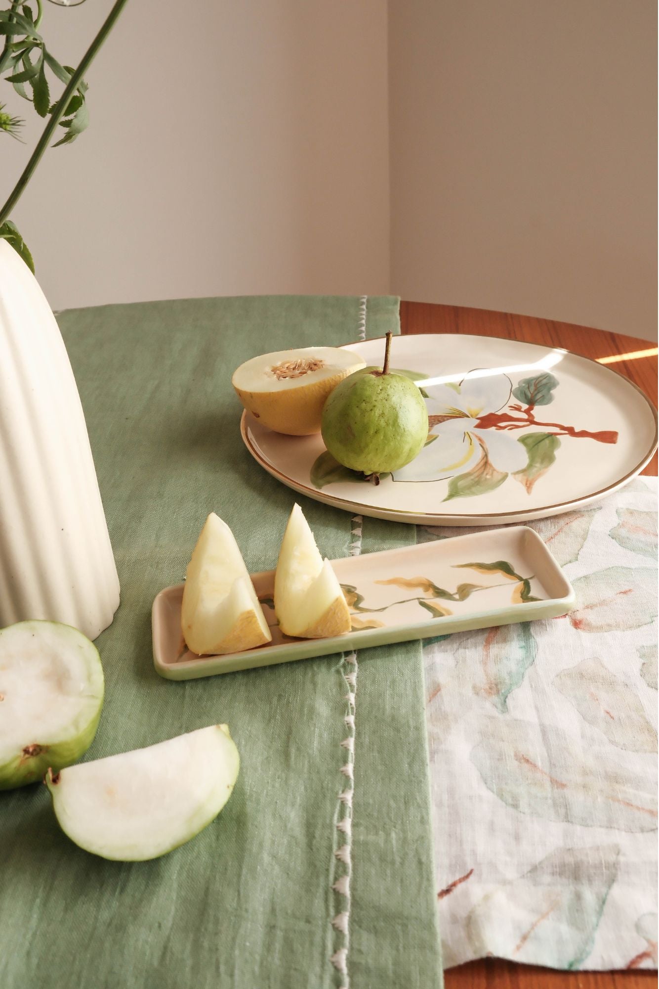 Grove Ivory Linen Table Runner