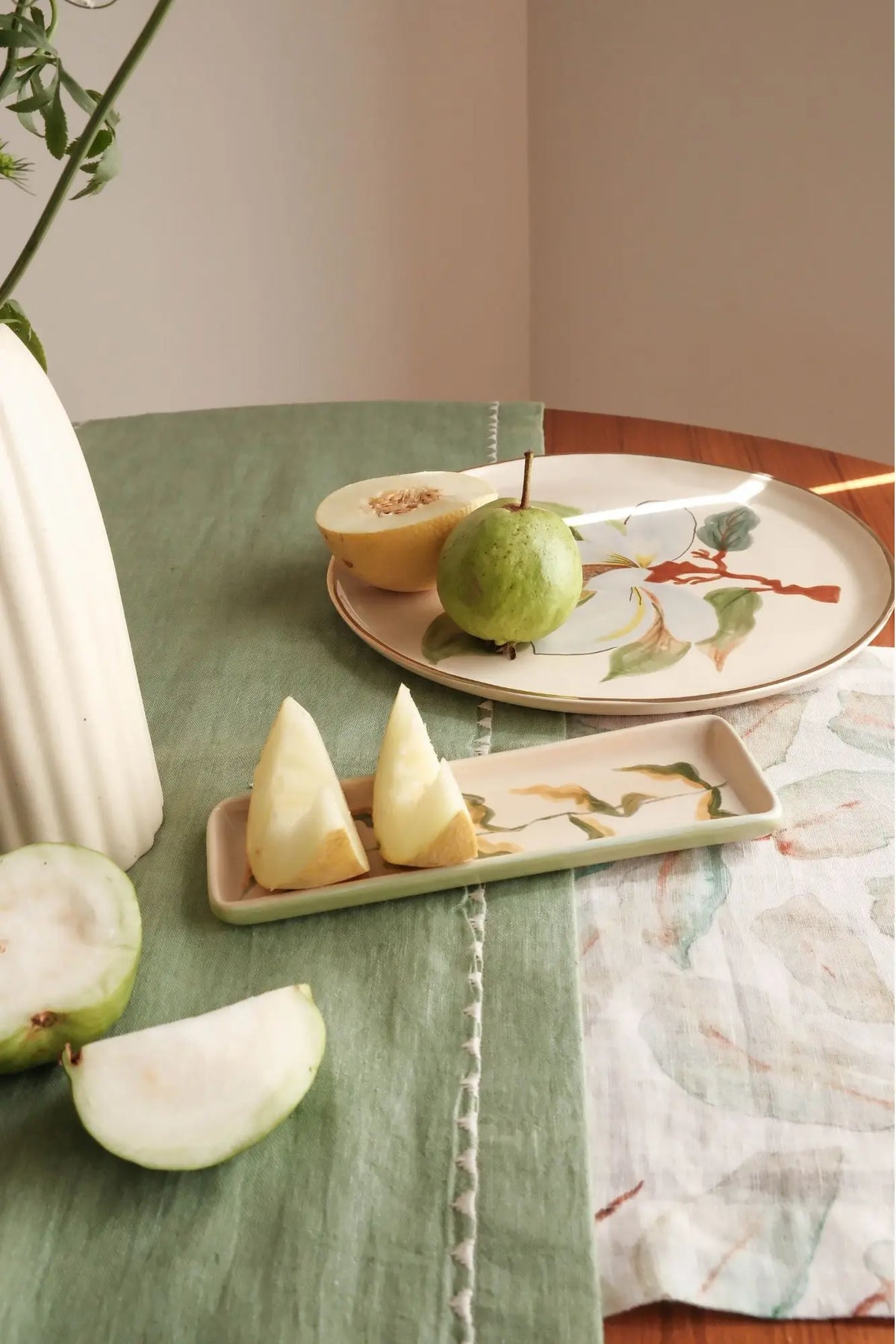 Grove Ivory Linen Table Runner SanctuaryLiving