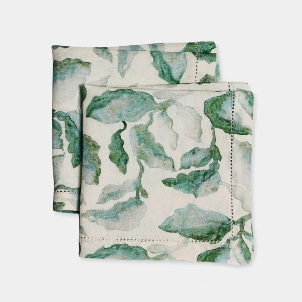 Cascade Teal Linen Table Napkins-Set of 2 SanctuaryLiving