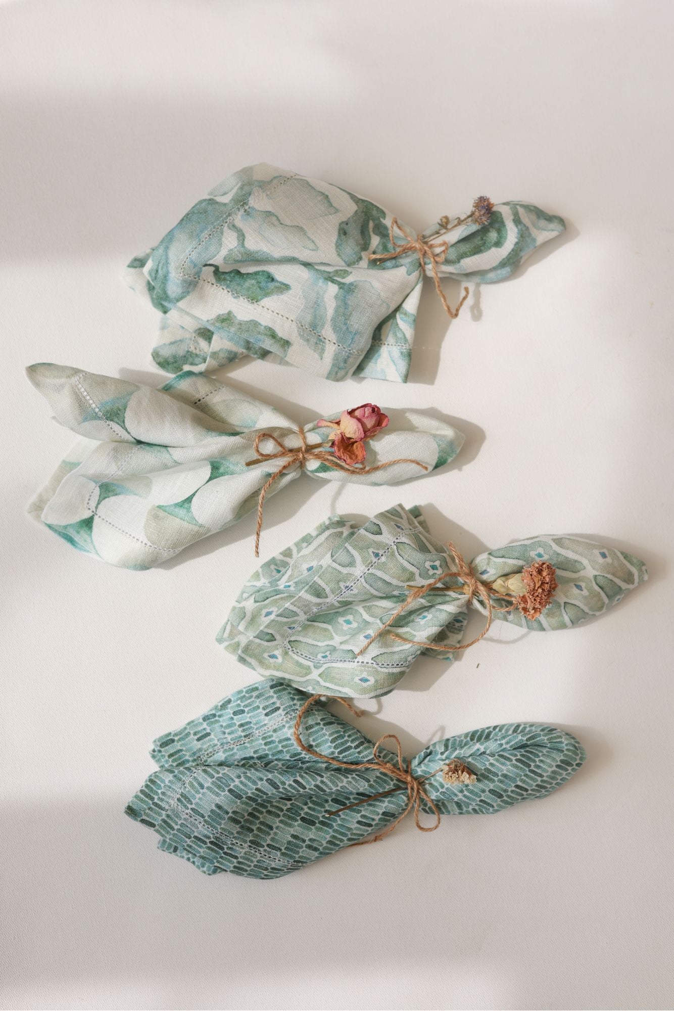Cascade Teal Linen Table Napkins-Set of 2