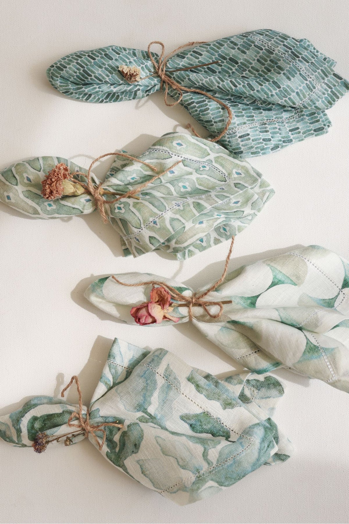 Speckle Teal Linen Table Napkins-Set of 2