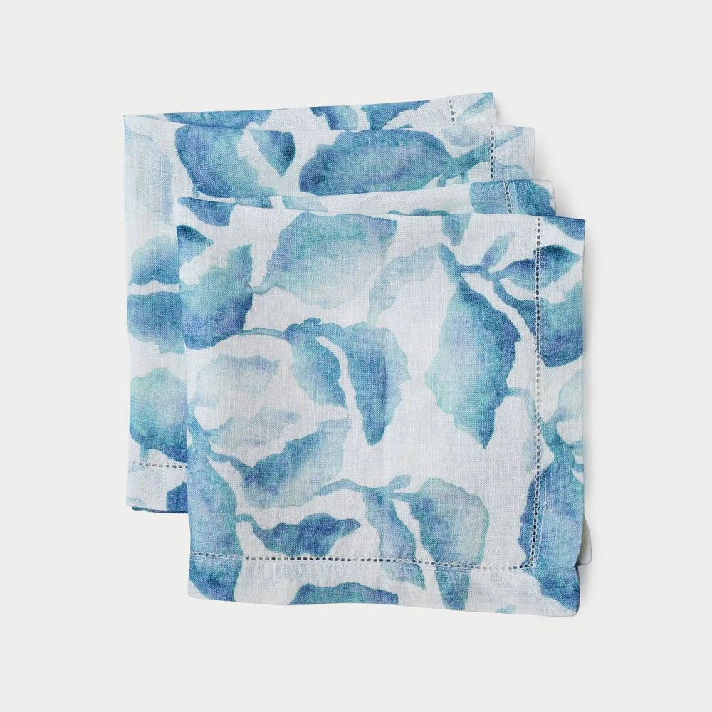 Cascade Blue Linen Table Napkins-Set of 2