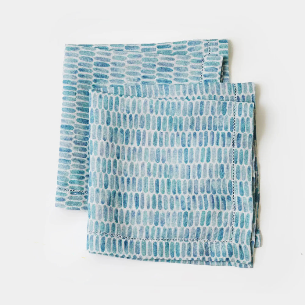 Speckle Blue Linen Table Napkins-Set of 2