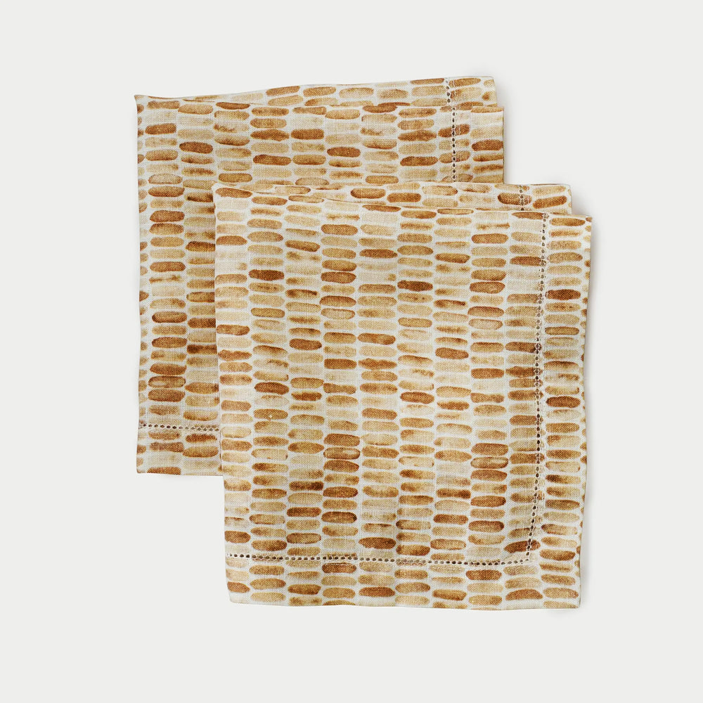 Speckle Brown Linen Table Napkins-Set of 2