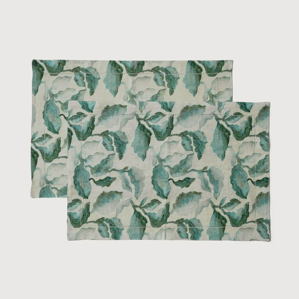 Cascade Teal Table Mats-Set of 2