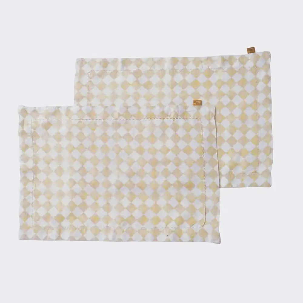 Checker Beige Table Mats-Set of 2 SanctuaryLiving