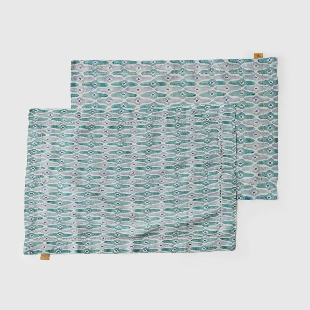 Mosaic Blue Table Mats-Set of 2 SanctuaryLiving